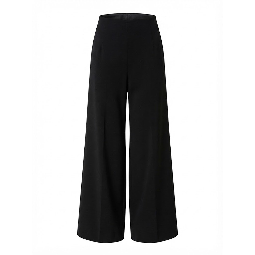 Misook Woman Black Knit Wide Leg Pants Plus Size 2X High Rise Pull On Career